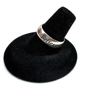 RJ Graziano Sterling Silver Band Love Dream Believe Inspirational Ring Size 8